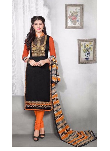 India Desire : Buy Skyblue Fashion Black Cotton Semi-Stitched Suit At Rs. 454 Only from Paytm